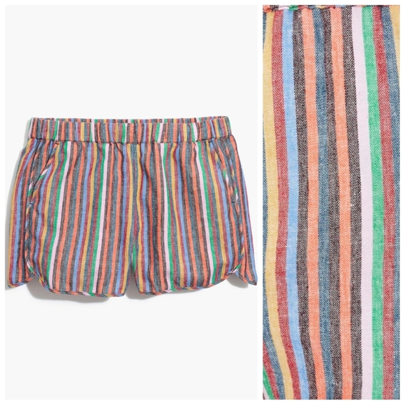 Madewell Pants - Madewell Red and Blue High Waist Shorts